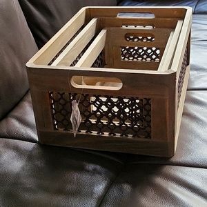 3 grey storage baskets brand new